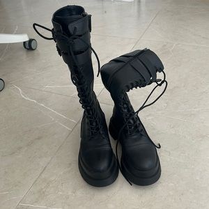 Knee High Combat Boots